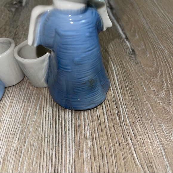 Vintage Sanmyro Blue Angel Candlestick Toothpick Decor Cherub Made In Japan - Picture 2 of 14